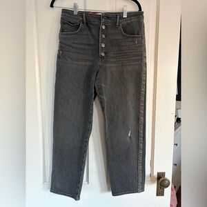 Sundry Anthro High Rise Dark Gray Jeans with cheetah Accents